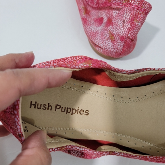 Hush Puppies WIDE Red/White Ballet Flat Women Sz 9 Leather Barbiecore EUC - Picture 6 of 9